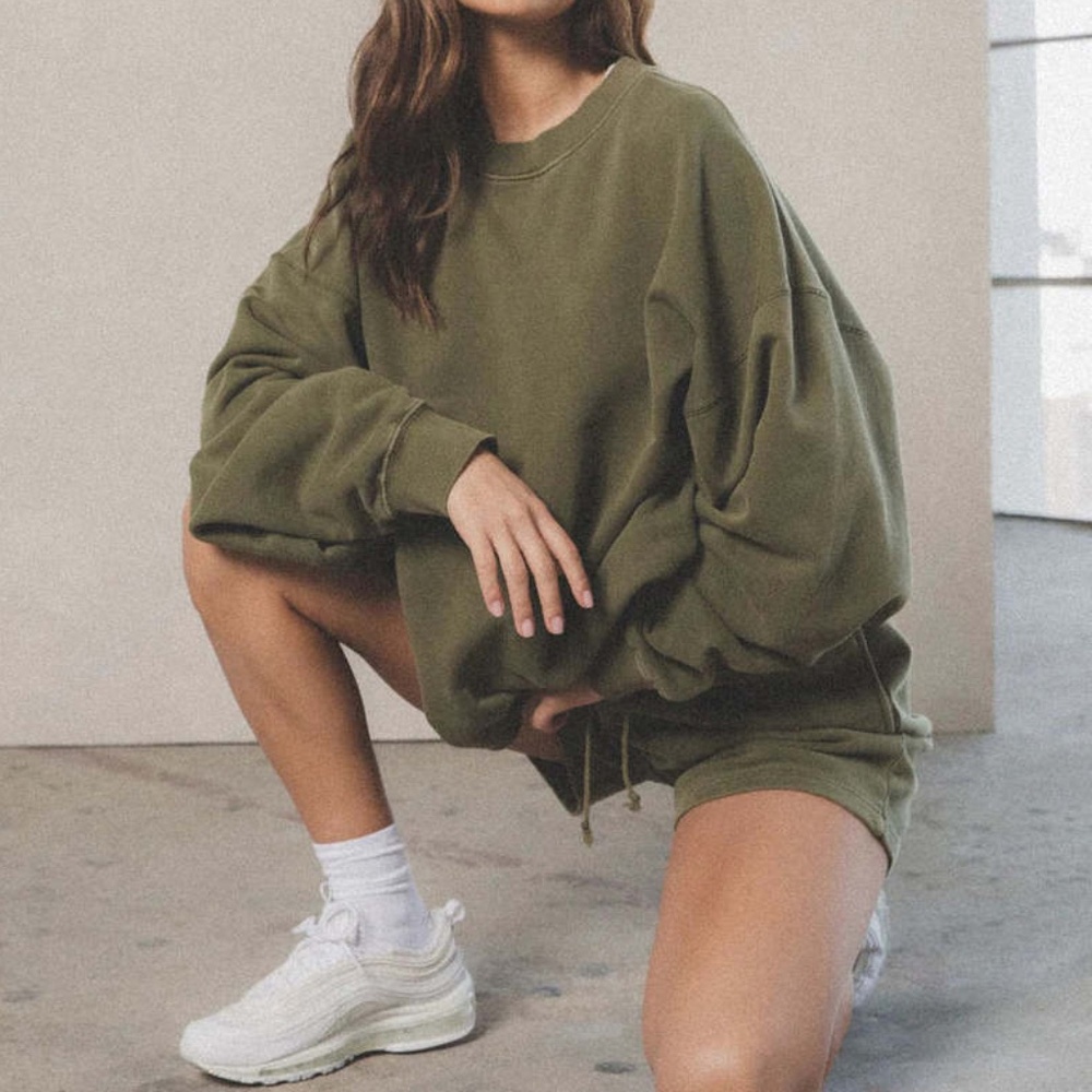 Elwood Core Oversized Sweatshirt Men Women Unisex Size M Vintage Green Baggy NWT